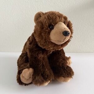 Wild Republic Brown Grizzly Bear Sitting Plush Stuffed Animal Toy 12"